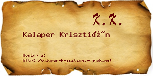 Kalaper Krisztián névjegykártya